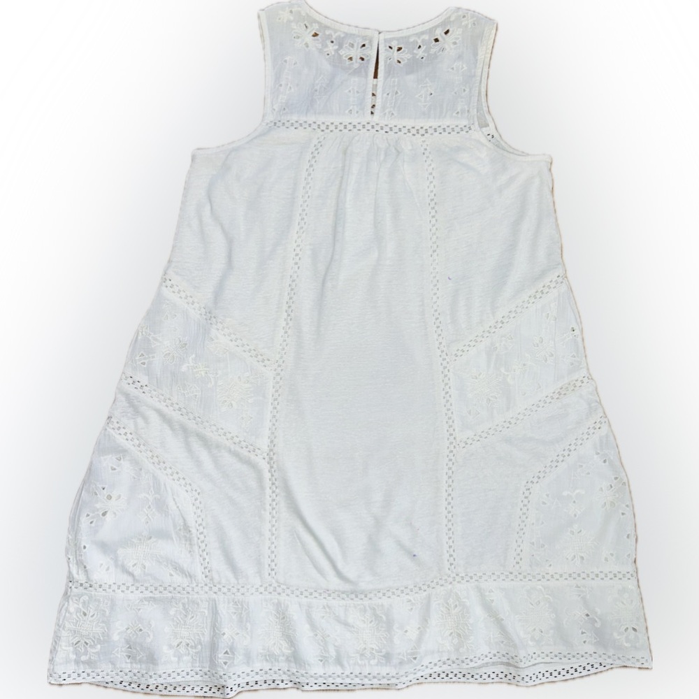 EUC Lucky Brand SZ S Creamy white sleeveless embroidered mini dress/bust 38” - Picture 4 of 8